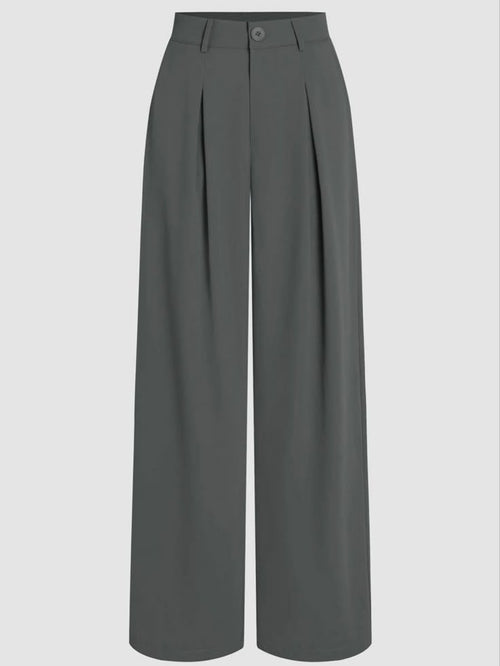 Grace Wide-Leg Trousers – Ash Grey